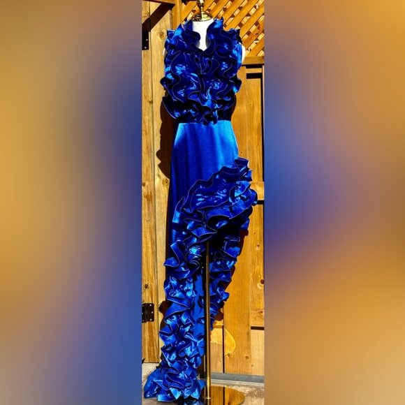 🆕 BRONX & BANCO 🧿 NWOT Aurora Cobalt Blue Gown, Sz L / US 8 - Picture 12 of 15